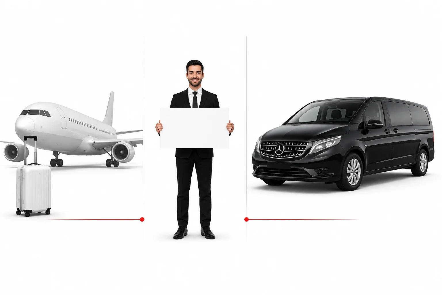 Varış, buluşma ve araca geçiş adımlarını gösteren infografik